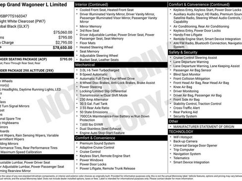 Certified 2026 Jeep Grand Wagoneer L Limited w/ 8-Passenger Seating Package AWD/4WD image 44