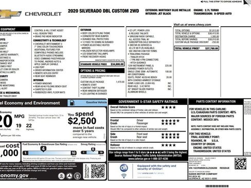 Used 2020 Chevrolet Silverado 1500 Custom w/ Custom Value Package image 4