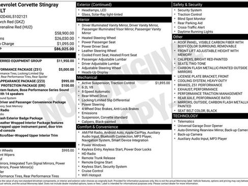 Used 2020 Chevrolet Corvette Stingray Premium Cpe w/ 3LT Preferred Equipment Group image 28