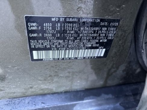 Certified 2025 Subaru Outback Premium image 9