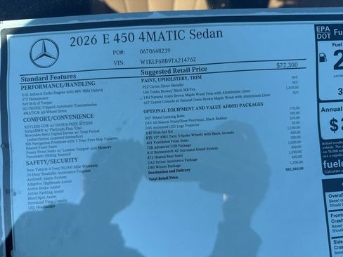 New 2026 Mercedes-Benz E 450 4MATIC Sedan image 10