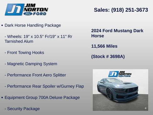 Used 2024 Ford Mustang Dark Horse w/ Dark Horse Handlin Package RWD image 8