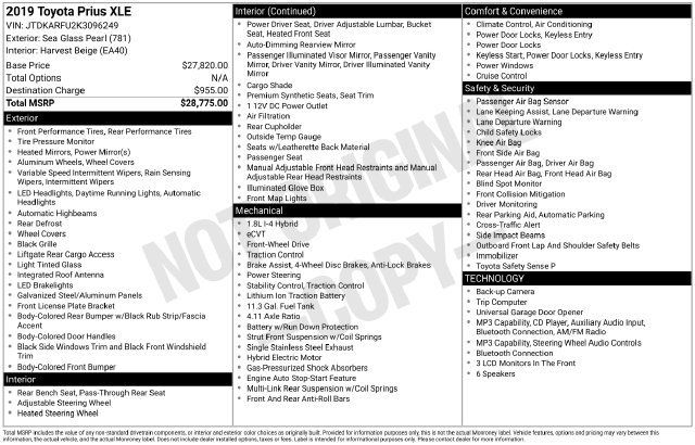 Used 2019 Toyota Prius XLE FWD image 5