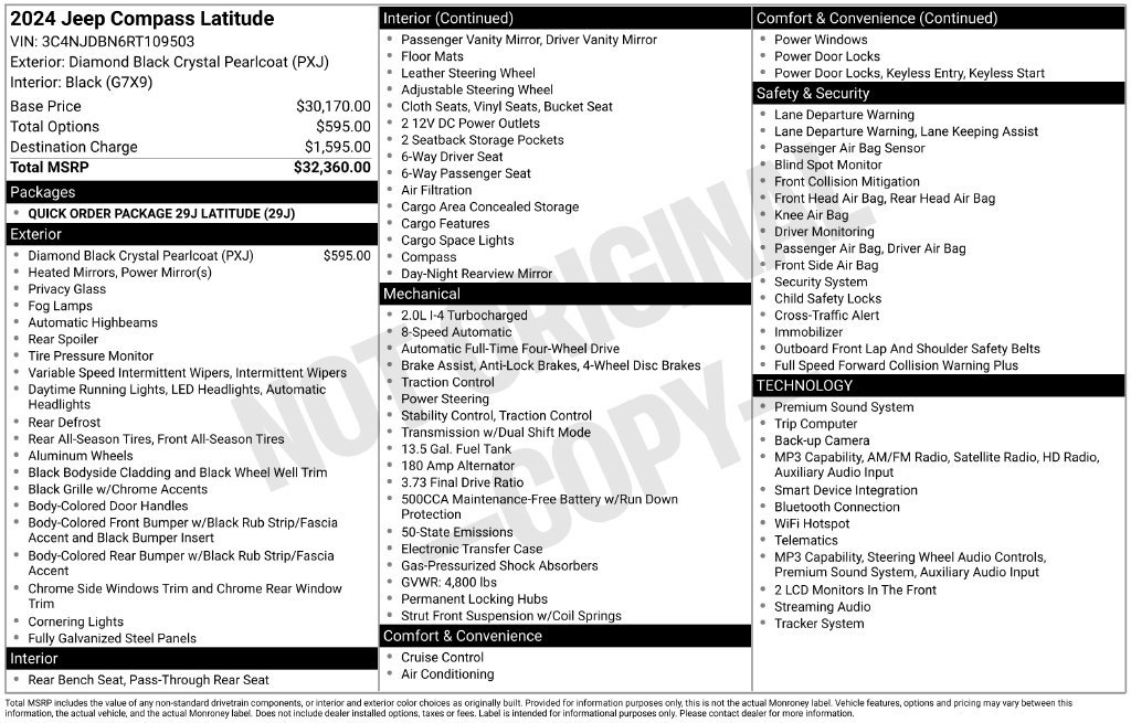 Used 2024 Jeep Compass Latitude AWD/4WD image 2