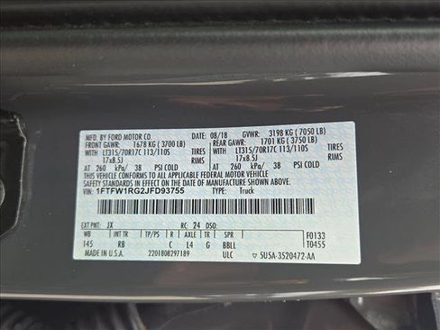 Used 2018 Ford F150 Raptor w/ Equipment Group 801A Mid AWD/4WD image 15