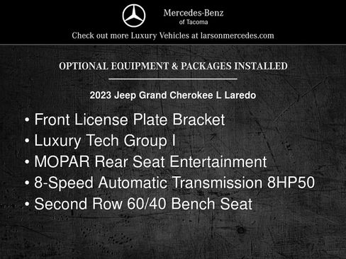 Used 2023 Jeep Grand Cherokee L Laredo w/ Luxury Tech Group I AWD/4WD image 3