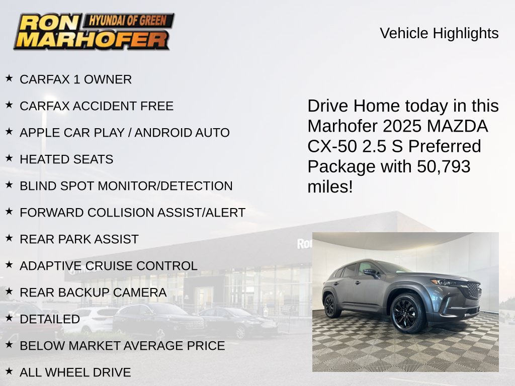 Used 2025 MAZDA CX-50 AWD 2.5 S w/ Preferred Package image 14