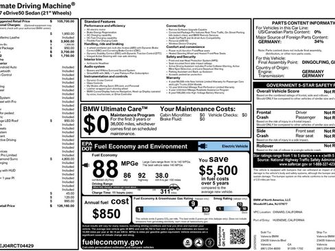 Used 2024 BMW i7 eDrive50 w/ M Sport Package image 63