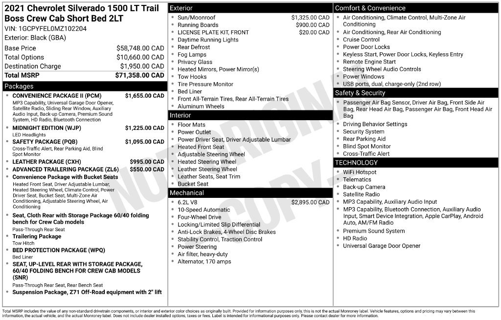Used 2021 Chevrolet Silverado 1500 LT Trail Boss w/ Convenience Package II AWD/4WD image 4