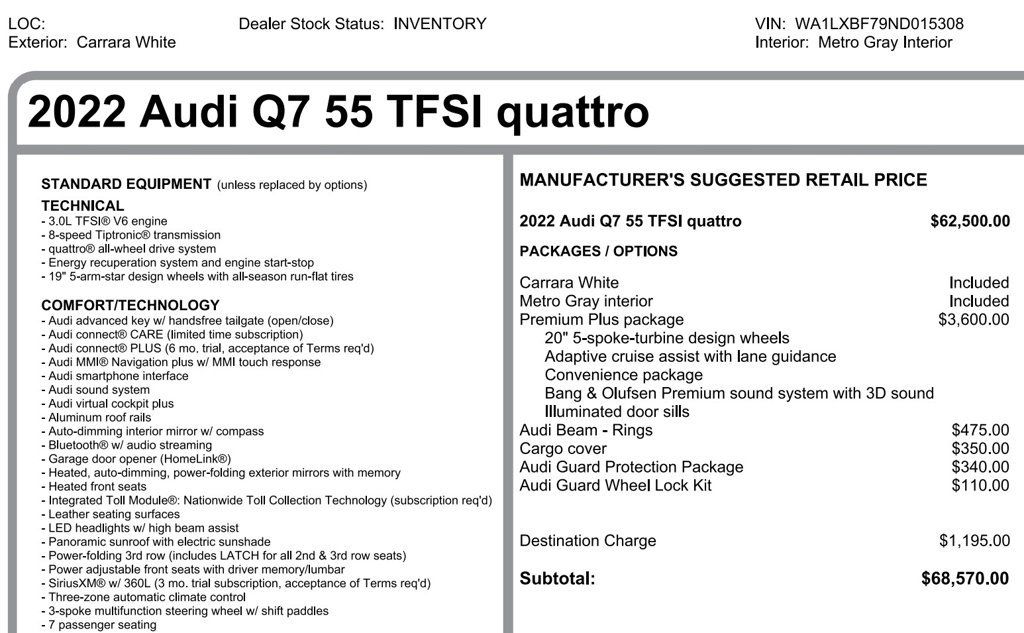 Used 2022 Audi Q7 3.0T Premium Plus AWD/4WD image 18