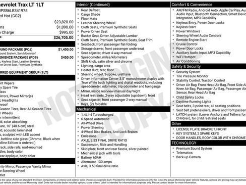 Used 2020 Chevrolet Trax LT w/ Sun & Sound Package AWD/4WD image 24