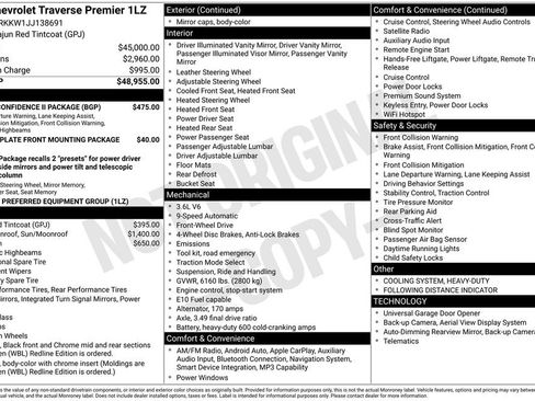 Certified 2018 Chevrolet Traverse Premier w/ Driver Confidence II Package FWD image 2