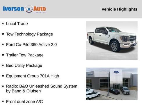 Used 2022 Ford F150 Platinum w/ Equipment Group 701A High AWD/4WD image 2
