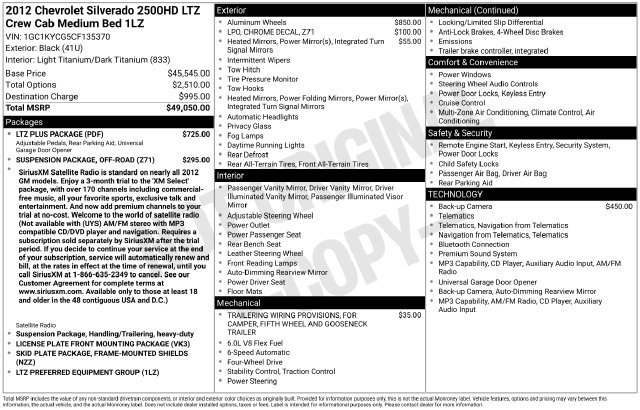 Used 2012 Chevrolet Silverado 2500 LTZ w/ LTZ Plus Package AWD/4WD image 36