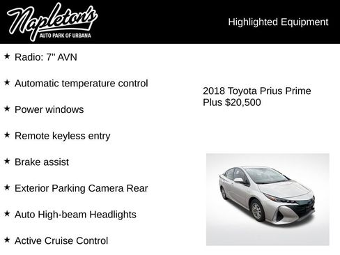 Used 2018 Toyota Prius Prime Plus image 3