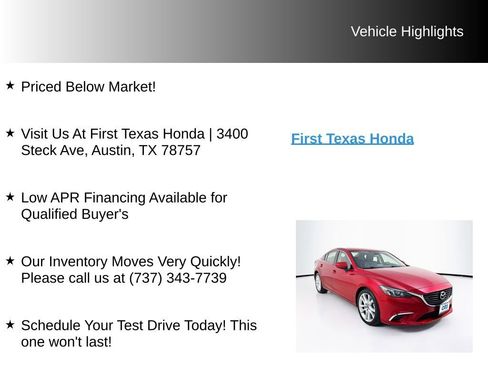 Used 2016 MAZDA MAZDA6 Touring w/ Touring Technology Package FWD image 10