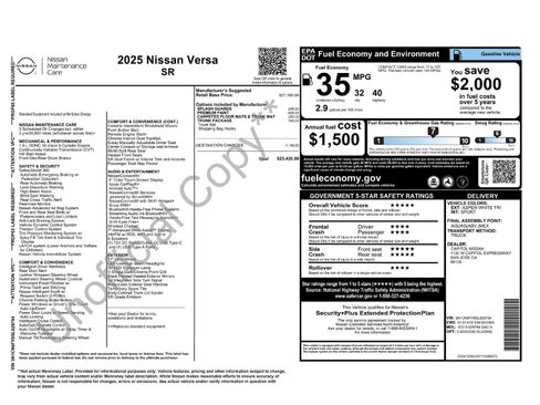Certified 2025 Nissan Versa SR w/ Trunk Package image 43