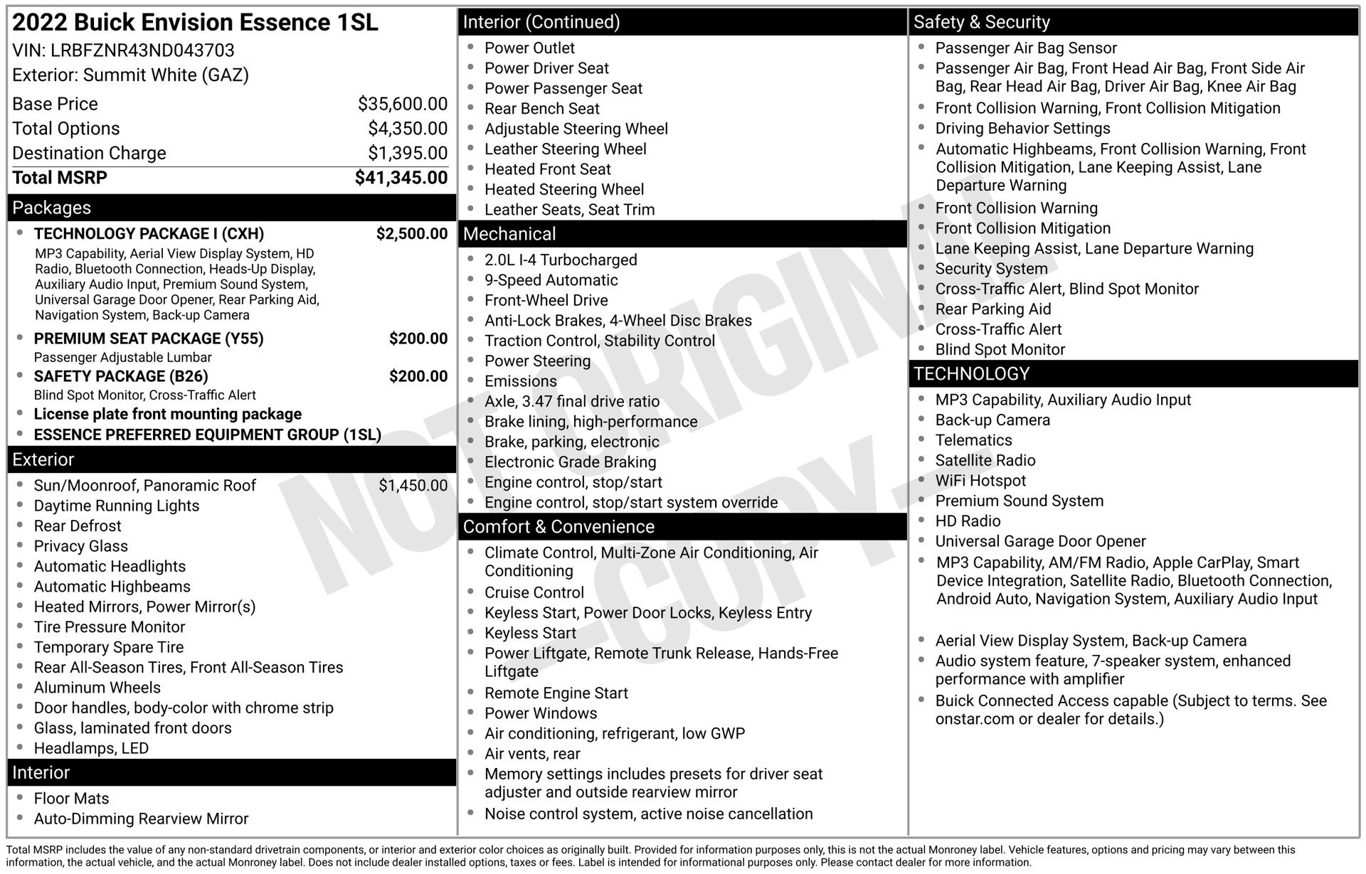 Used 2022 Buick Envision Essence w/ Technology Package I FWD image 5