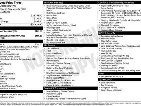 Used 2017 Toyota Prius Three w/ Carpet Mat Package FWD image 2