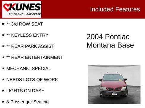 Used 2004 Pontiac Montana Extended w/ Convenience Package #2 FWD image 2