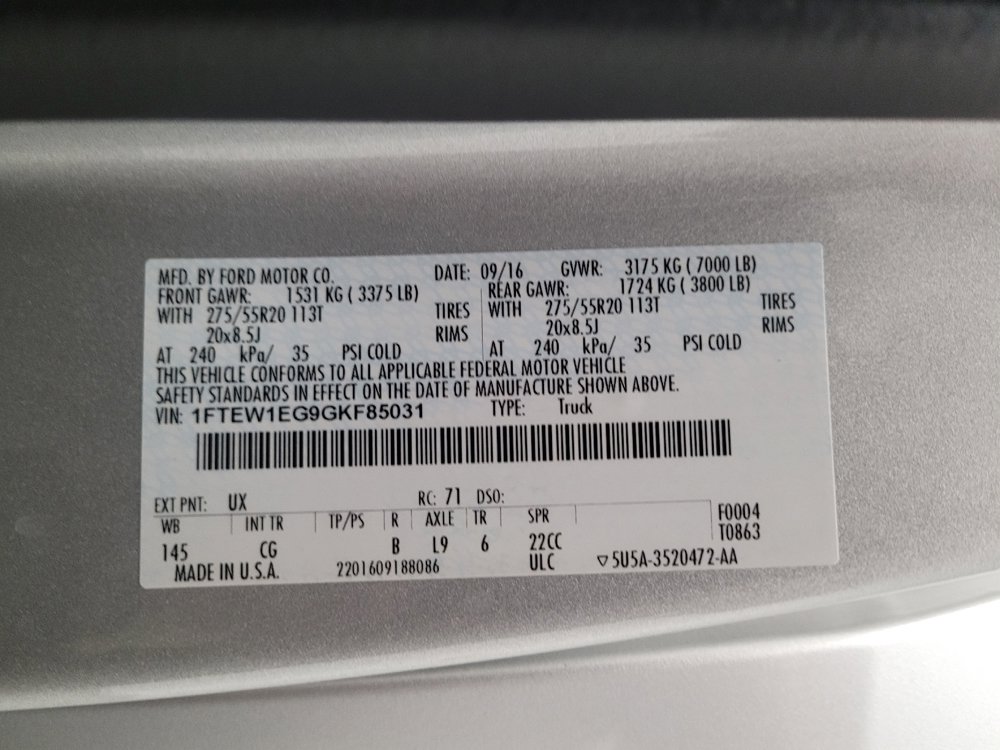 Used 2016 Ford F150 XL w/ Equipment Group 101A Mid AWD/4WD image 33
