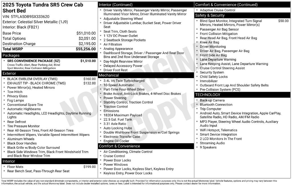 Certified 2025 Toyota Tundra SR5 w/ SR5 Convenience Package AWD/4WD image 60