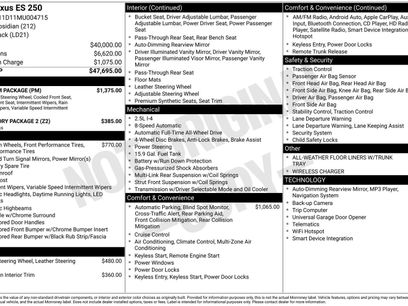 Used 2021 Lexus ES 250 w/ Premium Package