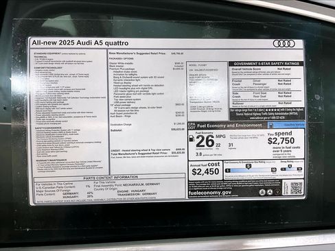 New 2025 Audi A5 2.0T Premium Plus image 16