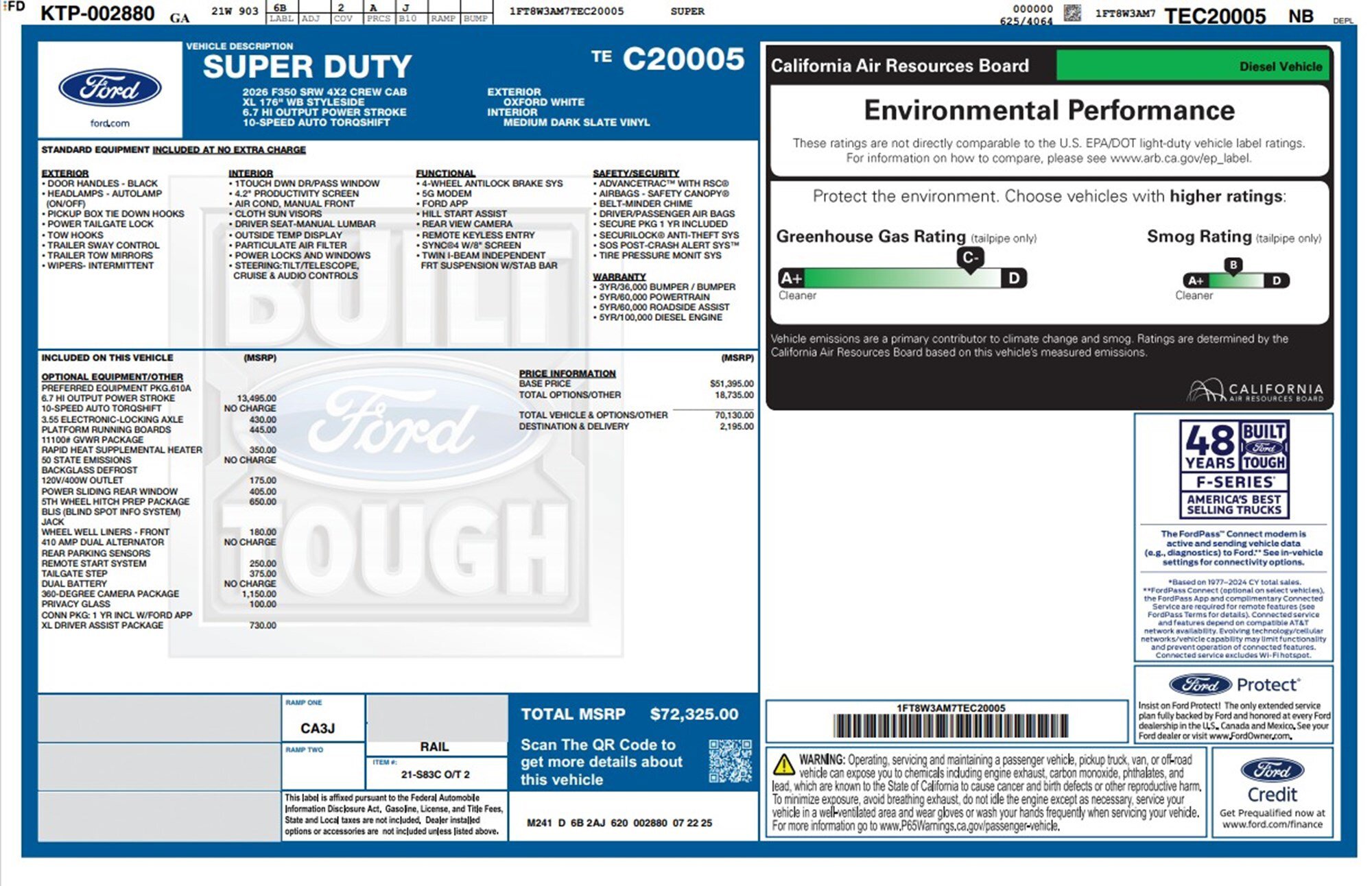 New 2026 Ford F350 XL w/ 360-Degree Camera Package RWD image 15