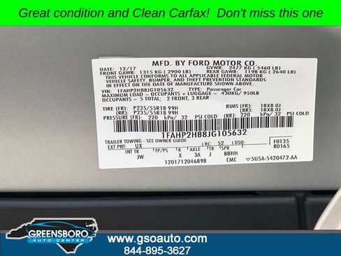 Used 2018 Ford Taurus SEL w/ Equipment Group 201A AWD/4WD image 46