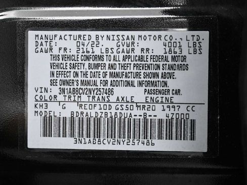 Used 2022 Nissan Sentra SV w/ All-Weather Package FWD image 11