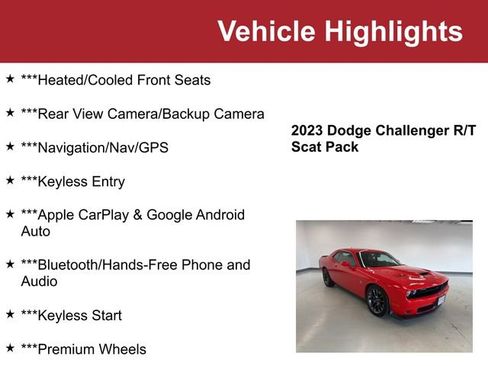 Used 2023 Dodge Challenger R/T Scat Pack w/ Plus Package RWD image 2