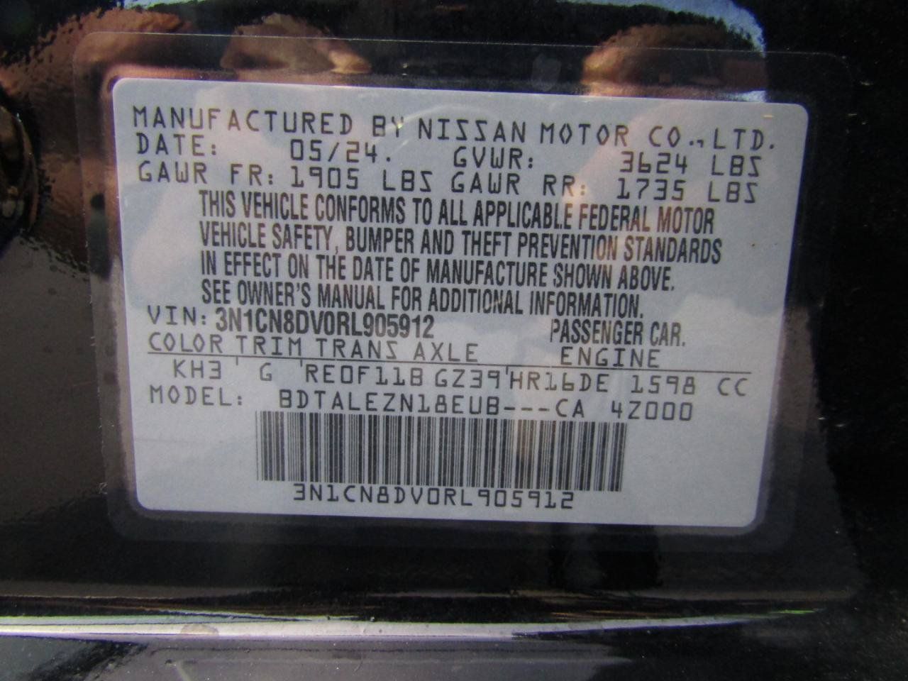 Used 2024 Nissan Versa S w/ Trunk Package FWD image 26