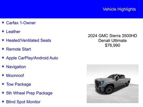 Used 2024 GMC Sierra 3500 Denali Ultimate AWD/4WD image 2