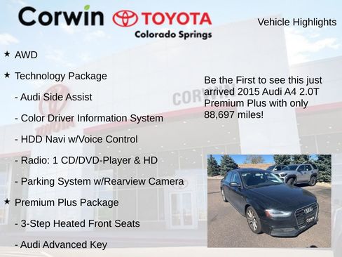 Used 2015 Audi A4 2.0T Premium Plus w/ Technology Package image 4