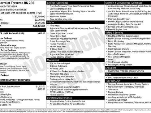 New 2026 Chevrolet Traverse RS w/ LPO, Floor Liner Package image 26