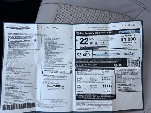 Used 2015 Chrysler 200 C w/ Navigation & Sound Group I image 67