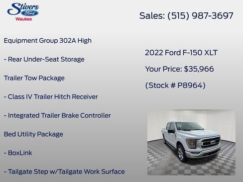 Certified 2022 Ford F150 XLT w/ Equipment Group 302A High AWD/4WD image 22