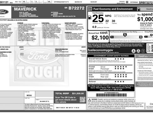 Used 2025 Ford Maverick XL w/ 4K Tow Package image 48