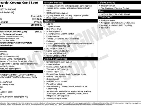 Used 2017 Chevrolet Corvette Grand Sport w/ Carbon Flash Badge Package RWD image 21