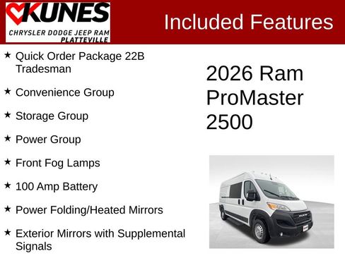 New 2026 RAM ProMaster 2500 w/ Convenience Group FWD image 2