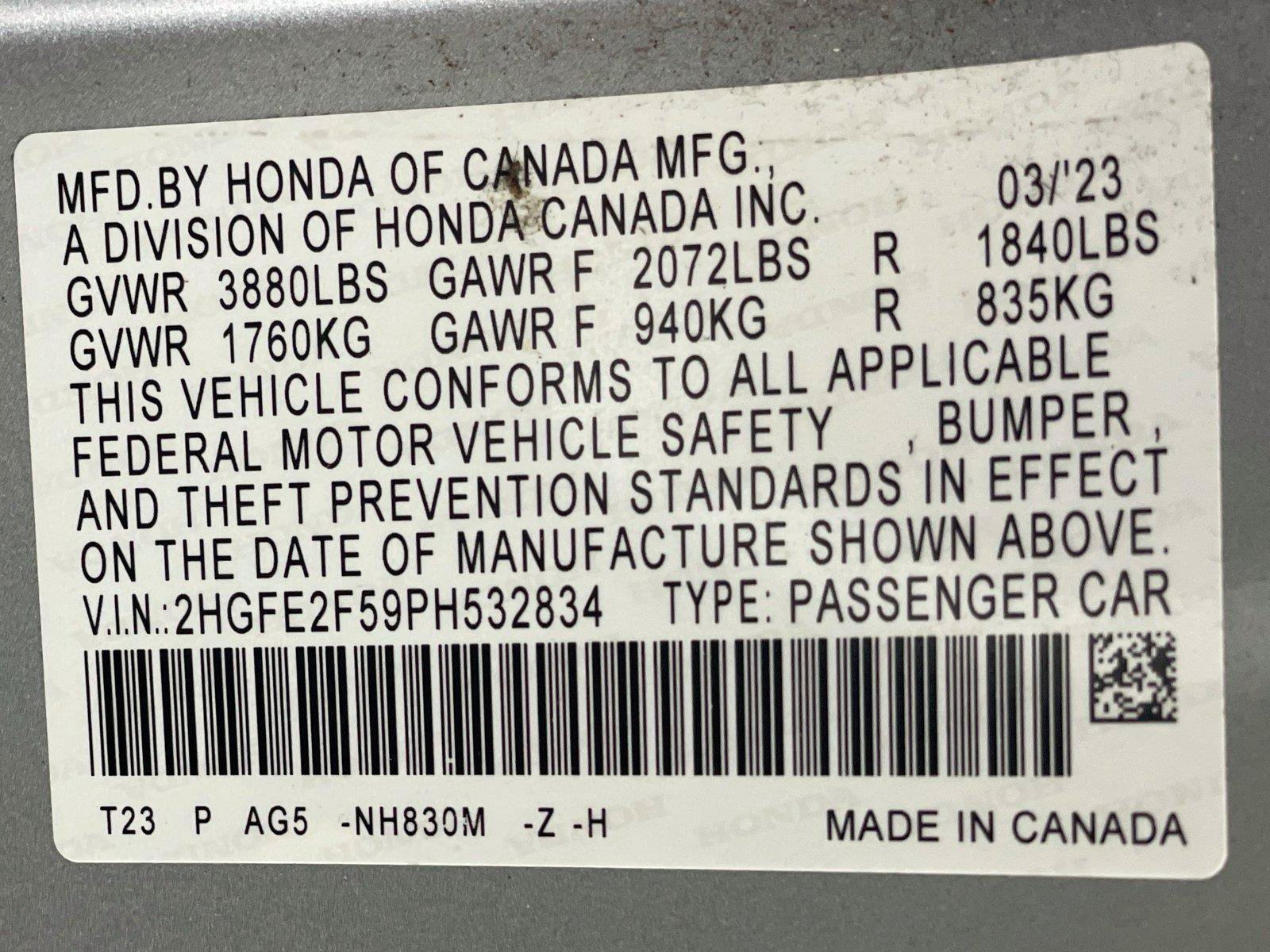 Certified 2023 Honda Civic Sport image 33