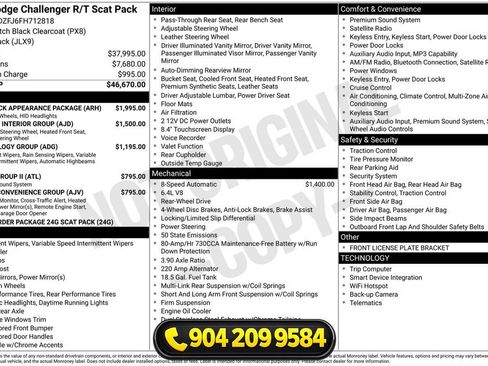 Used 2015 Dodge Challenger R/T Scat Pack w/ Scat Pack Appearance Package RWD image 37
