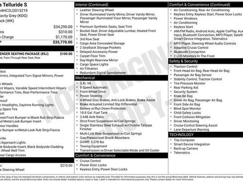 Used 2020 Kia Telluride S w/ S 8 Passenger Seating Package FWD image 10