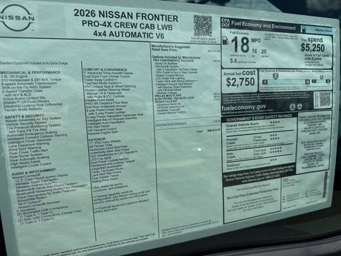 New 2026 Nissan Frontier PRO-4X AWD/4WD image 36