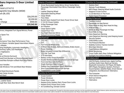 Used 2020 Subaru Impreza 2.0i Limited