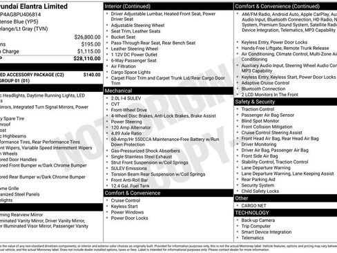 Used 2023 Hyundai Elantra Limited w/ Preferred Accessory Package image 17