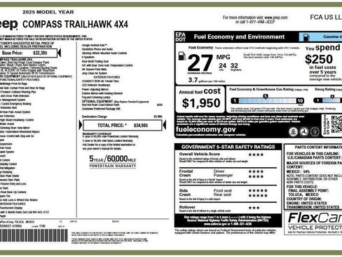 Used 2025 Jeep Compass Trailhawk AWD/4WD image 6