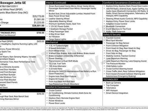 Used 2025 Volkswagen Jetta SE w/ Sunroof Package image 2