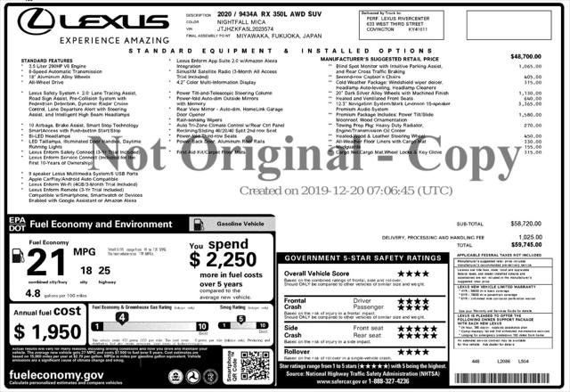 Used 2020 Lexus RX 350L Premium w/ Premium Package AWD/4WD image 4